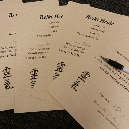 reiki certificates