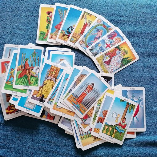 tarot cards spread out